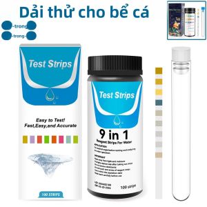 100 Chiếc 9-IN-1/7-IN-1 Bể Cá Que Thử Bộ Nhanh Chính Xác Cá Màn Hình Chất Lượng Nước pH Que Thử Với Ống Nghiệm