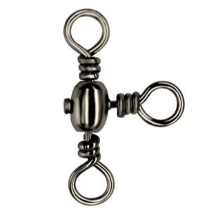50pcs Brass Black Nickel Plating Three-Prong Connector T-Swivel Sub-Line Splitter Outdoor Fishing Bazi Ring Fishing Accessories