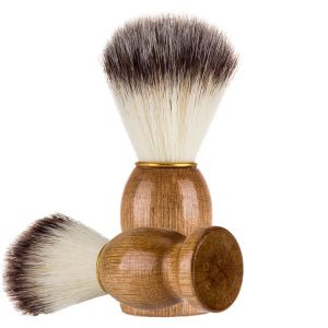 Natural Badger Hair Mens Shaving Brush Barber Salon Men Facial Beard Cleaning Appliance Shave Tool Razor Brush with Wood Handle
