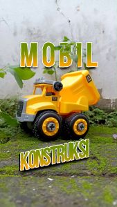 DIY Mobil Konstruksi Crane Mixer Bucket Mainan Anak Laki Laki with Box