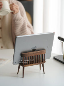 Elegant Black Walnut Mobile Phone Stand Creative Wedding Gift Memorabilia Executive Office Desk Decoration Tablet Stand