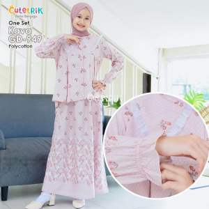 (10-14 tahun) GD 849 Baju Setelan Anak Remaja Tunik Rok One Set Kava by Cutetrik Pink