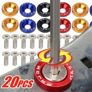 ชุดสกรูปะเก็น 20 ชิ้น กระแทกเครื่องยนต์อลูมิเนียมเว้าสกรูหกเหลี่ยมตัวยึดแหวนกระแทก M6 สลักเกลียว สำหรับฮอนด้า