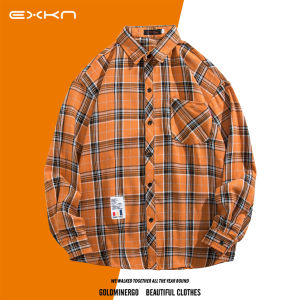 Couples Loose Long Sleeve Mens Shirt Korean Style Spring Autumn Base Layer Top Plaid Pattern Button down Casual Fashion