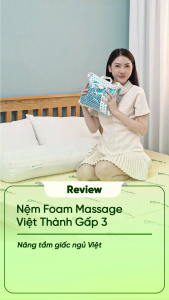 (Giao Hỏa Tốc HCM) Nệm foam Massage gấp 3 việt thành công nghệ foam cao cấp hỗ trợ cột sống bảo hành 15 năm