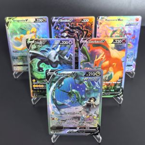 DIY PTCG Pokemon Collection Cards Charizard Rayquaza Lugia Giratina V  Self Made Cards Classic Game Anime Cards Gift Toys