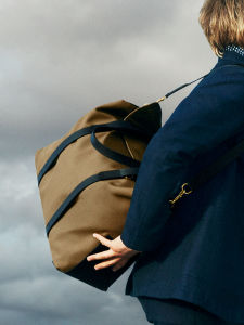 Jikani Large Capacity Canvas Leather Travel Bag Mens Shoulder Crossbody Bag Short Trip Bag Tote Bag Leisure Fashion Style