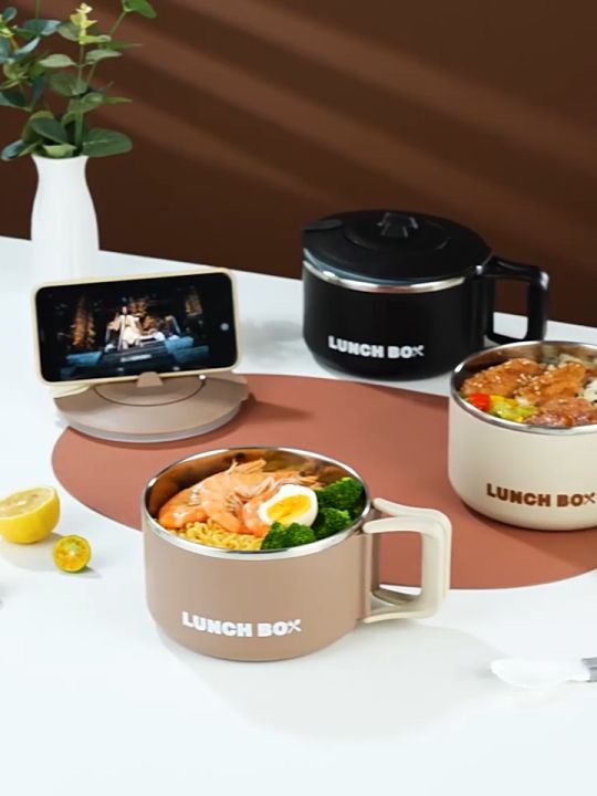 Double Wall Keep Warm Lunch Box Instant Noodle Bowl With