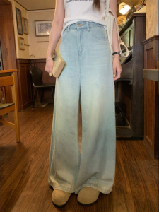 imimtuan | Quần Jeans Retro Cao Waist Thẳng Rộng Thoáng Stylish