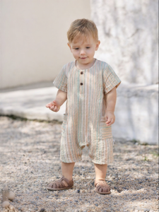 babylove | Summer Pure Cotton Wrinkled Gauze Jumpsuit
