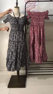 ANNESHOP88 CASUAL DRESS FOR WOMEN 8772 Off shoulder dress (FIT TO LARGE)