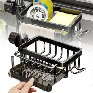Bathroom Shower Head Storage Shelves Adjustable Kitchen Sink Faucet Storage Rack Equipped with A Water Tray Bathroom Accessories