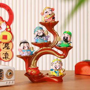 Creative Chinese Style Resin Desktop Decorations Wealth Attracting Figurine for Office Living Room Bar Cabinet TV Cabinet