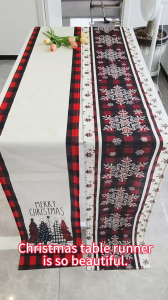 Nordic Christmas Table Runner Holiday Party Home Decoration for Indoor Outdoor Home Party Decor Xmas Linen Table Runners