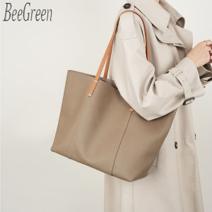 BeeGreen Women Genuine Leather Tote Bag Elegant Underarm Bag Daily Commuter Shoulder Bag