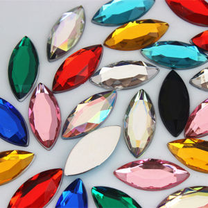 9 * 20mm Horse Eye Flat Cut Surface DIY Ornament Accessories Mobile Phone Imitation Acrylic Flats No Hole Stick-on Crystals Zz185