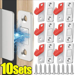 10Pcs Magnetic Cabinet Catches with Screw Ultra Thin Door Stop Magnet Door Closer For Closet Cupboard Furniture Hardware Accessories