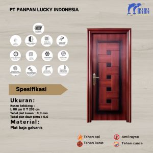 PINTU UTAMA / KAMAR/ PERUMAHAN/ KOS / HOTEL / KONTRAKAN /1 SETT KUSEN DAUN PINTU 4 ENGSEL TERPASANGKARET PEREDAM SEKELILING KUSEN DAN 1 FULL SETT HANDLE LENGKAP DENGAN 5 TITIK PENGUNCIAN