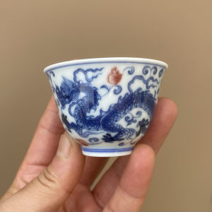 Small Size Ceramic Tea Cup Lotus Design Blue And White Porcelain Underglaze Color Gongfu Tea Set Single Piece Jingdezhen