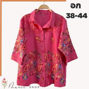 เสื้อลินิน คอปก กระดุมหน้า อก 44-50 นิ้ว