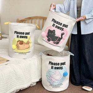1pc Foldable Cute Laundry Basket Bathroom Dirty Clothes Storage Bucket Large Capacity Household Laundry Bag Clothes Organizer