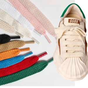 Pure Cotton Shoelaces in Large Shell Design for Loose Fit Denim Jeans and Hoodies Versatile Color Options from Sugiyama
