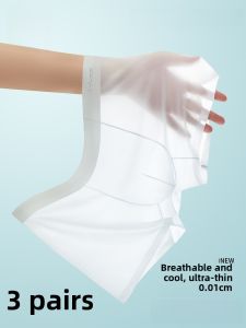 Miiow | Mens Ice Silk Briefs Breathable Thin Boxer Shorts Seamless Summer Underwear Comfortable Nylon Fabric Antibacterial MiiOW Brand