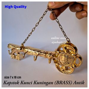 KUNCI Klasik Kuningan Kapstok Gantungan Baju Dekorasi Dinding motiv Kunci antik BRASS Kapstok Baju Ukir Kait Pengait Cantolan Baju