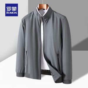 ROMON | Lormen Mens Administrative Casual Jacket Spring Autumn New Style Mid-aged Dad Business Casual Stand Collar Government Employee Coat