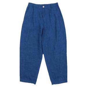 WUSEWUWEI | Classic Casual Loose Trousers High Waist Harlan Pants Pleated Slimming Dungaree Blue Linen Early Autumn Fashion Ladies