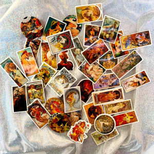 Retro Artistic Waterproof Stickers 38 Pieces