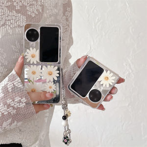 Bracelet Wristband Chain Mirror Hard PC Shockproof Phone Case For OPPO Find N3 Flip Find N2 Flip Back Cover
