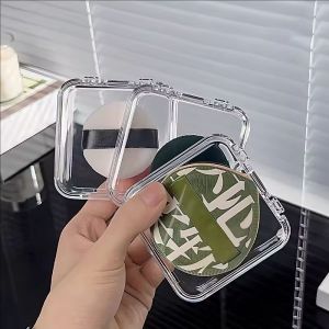 Dorisna 1/5Pcs Transparent Acrylic Makeup Sponge Box Press-On Nail Storage Box Dust-proof Nail Accessories Organizer Display