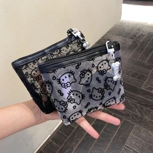 Sanrio | Hello Kitty Mesh Makeup Bag Transparent Zipper Pouch Cute Cartoon Cosmetic Organizer Portable Travel Storage Case for  Girls