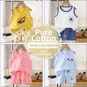 JIFANPAUL | Boys Cotton Sleeveless T-shirt and Shorts Set