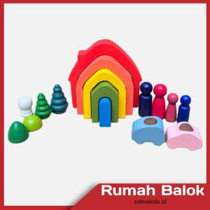 Mainan Balok Rumah Pelangi