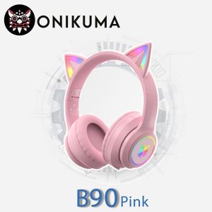 Onikuma B90 RGB Cat Ear Bluetoothcompatible 5.0 Wireless Gaming Headset for PC/PS4/5