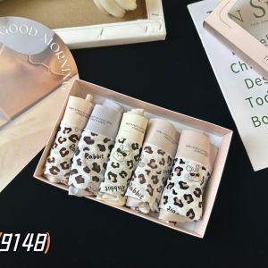 Tea Duo Ice Silk Leopard Print Thin Antibacterial Cotton Crotch Modal mid Waist Womens Triangle Underwear Pack of 5