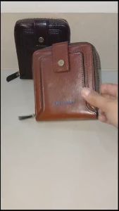 Baellerry D9255 Dompet Uang Lipat Bifold dengan Kancing Pengunci Muat Banyak Uang dan Kartu
