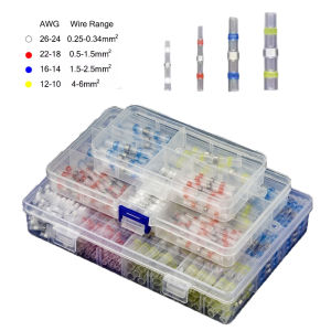 20-100Pcs Waterproof Heat Shrink Tube with Solder Insulated Electrical Wire Butt Terminal Splice Electric Connector Kit Tool