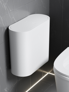 Bathroom Waste Bin Press Type Handless Cover Toilet Paper Basket Long Cylinder Shape Home Cleaning Tools Dustbin Garbage Can