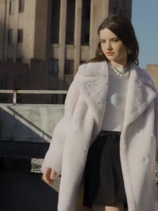 AIVEI | Young Autumn Teddy Wool Mid-long Studded Fur Coat