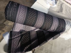 Kain polyster jet black motif jual meteran
