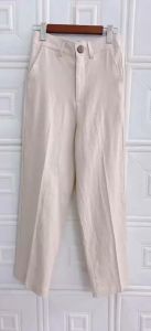 JUNE Q14 - Quần dài LINEN nữ ống đứng. Đáy cao. Lưng sau thun. Nhiều màu. Có Bigsize.