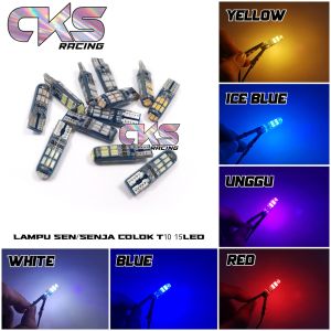 SEPASANG LAMPU LED SENJA DAN SEIN MOTOR TYPE T10 SMD 15 MATA SUPER TERANG