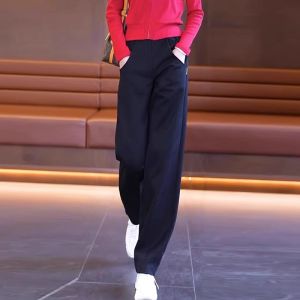 ฤดูใบไม้ผลิฤดูใบไม้ร่วงบางส่วนกีฬากางเกงขากว้างสําหรับผู้หญิงเอวสูงกระชับสัดส่วนยืดกางเกงลําลอง