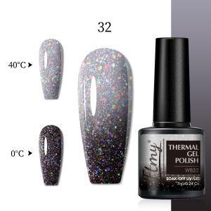 Halloween Theme Glitter Heat Nail Polish Temperature Changing Color Removable UV LED Glitter Gel Polish Mood Changing Nail Pol