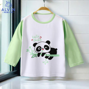New Modal Long Sleeve T-Shirt Cool Thin Summer Childrens Home Clothes for Boys And Girls Baby Comfortable Sleepwear Top