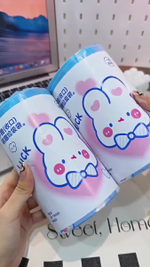 100PCS Blue Heart Rabbit Drawstring Garbage Bag Handheld Thickened Disposable Large plastic bag Plastik Sampah