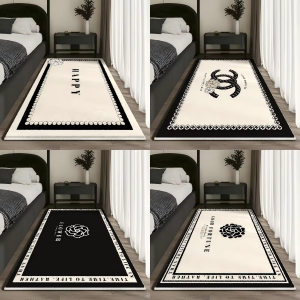 VIKAMA พรมขนปุยขนาดเล็กสไตล์ฝรั่งเศสพร้อมทรายละเอียดพิเศษเพื่อความรู้สึกหรูหราและระดับไฮเอนด์ในห้องนั่งเล่น